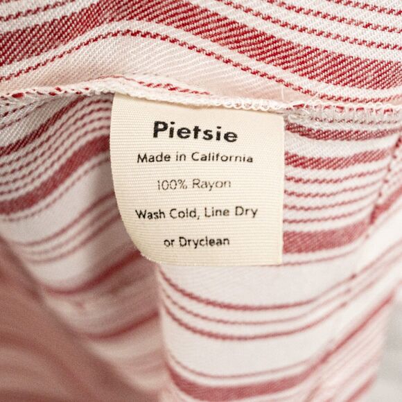 PIETSIE Women's Hoodie Caftan Dress Red Striped Size Small - Picture 7 of 10